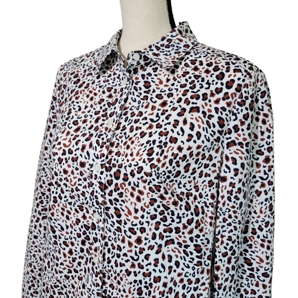 NWT Boden Modern Classic Button-down Blouse in Leopard - Picture 4 of 5